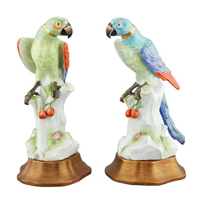Lot 449 - Pair of Samson Porcelain Parrots Height 12 1/2...