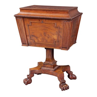 Lot 356 - Regency Mahogany Tea Poy Circa 1815 The hinged...