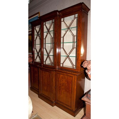 Lot 431 - George IV Mahogany Breakfront Bookcase Cabinet...