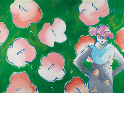Lot 88 - Peter Max American, b. 1937 Figure with...