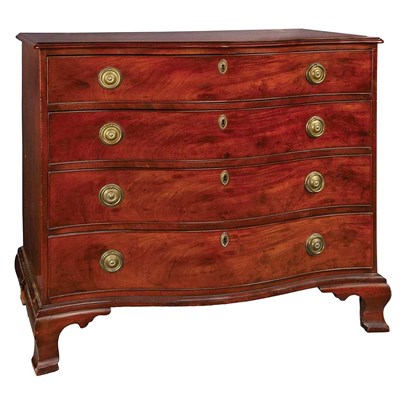 Lot 159 - Chippendale Mahogany Serpentine Chest of...