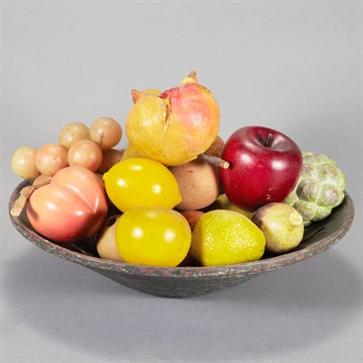 Lot 250 - Painted and Turned Wood Bowl Diameter 13...