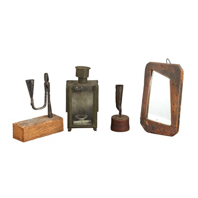 Lot 248 - Make-Do Wood Framed Shard Mirror Maine, 19th...