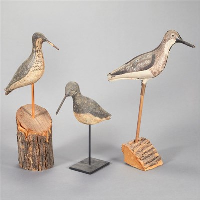 Lot 234 - Two Carved and Painted Wood Shorebird Decoys;...