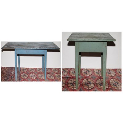 Lot 233 - Two Painted Tables Comprising a blue and green...