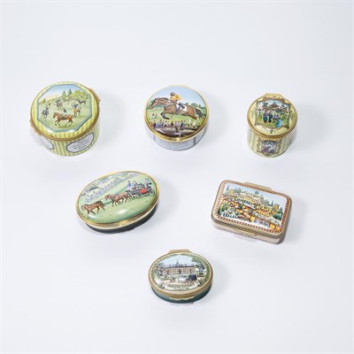 Lot 1591 - Group of Six Halcyon Days Enamel Boxes