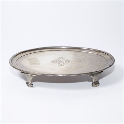 Lot 1508 - Irish Silver Salver Length 8 1/4 inches,...