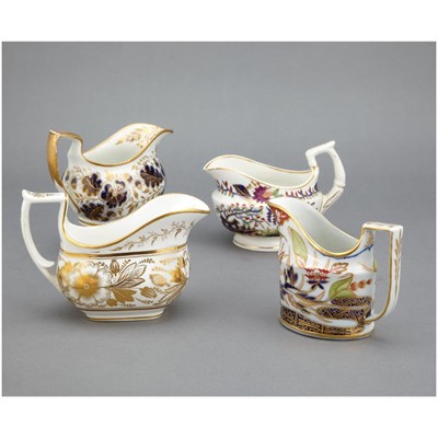Lot 1596 - Group of Four English Porcelain Creamers 19th...