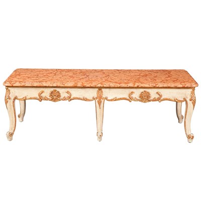 Lot 388 - Louis XV Style Painted and Parcel Gilt Low...