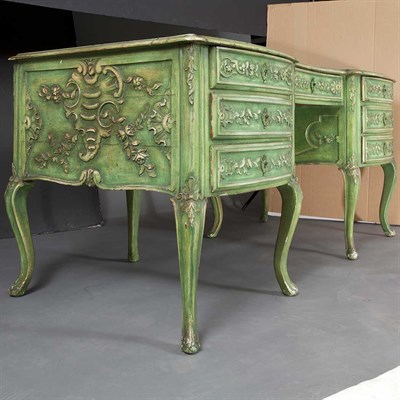 Lot 369 - Provincial Rococo Style Painted Desk Height 30...