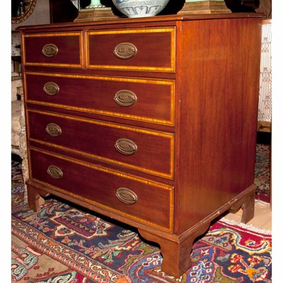Lot 488 - Edwardian Mahogany and Satinwood Banded Chest...
