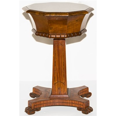 Lot 143 - Continental Burl-Walnut and Mahogany Sewing...
