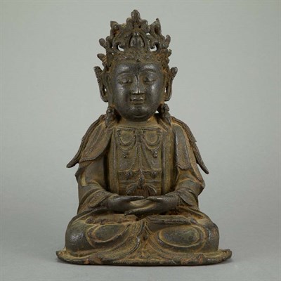 Lot 484 - Chinese Bronze Buddha Ming Dynasty Seated in...