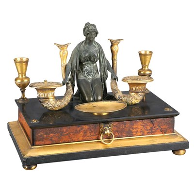 Lot 408 - Empire Gilt and Patinated-Bronze, Walnut and...