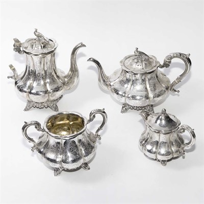 Lot 1314 - Victorian Silver Four-Piece Tea and Coffee...