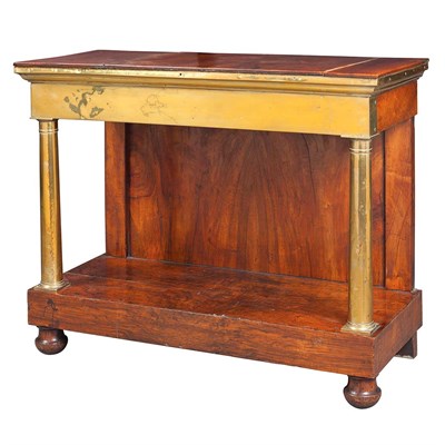Lot 372 - Continental Neoclassical Brass Bound Walnut...