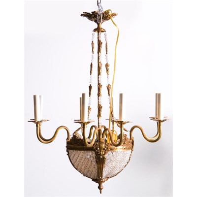 Lot 471 - Victorian Gilt-Metal and Glass Eight-Light...