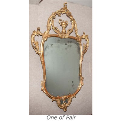Lot 137 - Pair of Italian Rococo Style Gilt-Wood Mirrors...