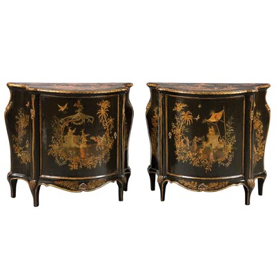 Lot 183 - Pair of Louis XV Style Chinoiserie Decorated...