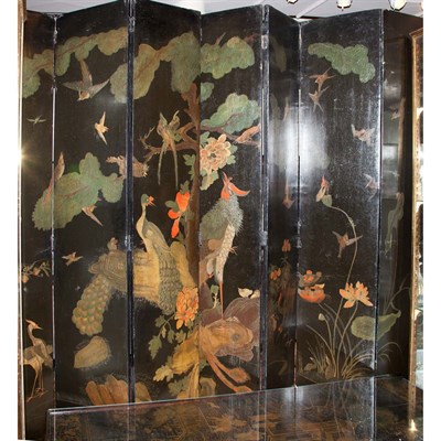 Lot 179 - Chinese Landscape Decorated Coromandel...