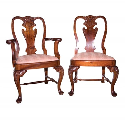 Lot 311 - Set of Ten Georgian Style Mahogany Dining...