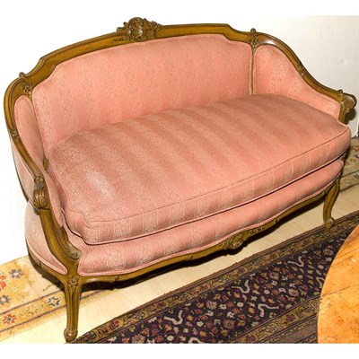 Lot 166 - Louis XV Style Mahogany Settee Length 50 inches.