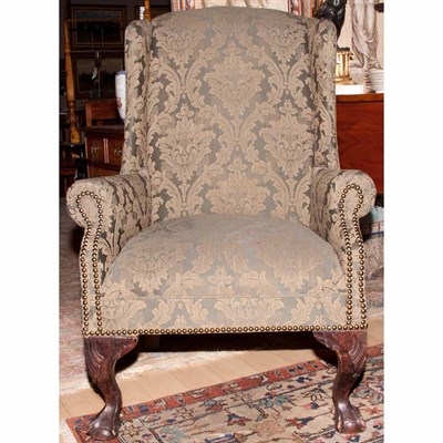 Lot 254 - Georgian Style Mahogany Armchair and Ottoman...