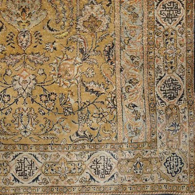 Lot 452 - Qum Silk Prayer Rug Central Iran, second half...