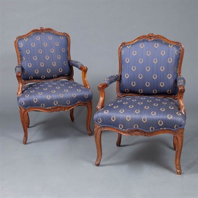 Lot 1243 - Pair of Provincial Louis XV Style Walnut...