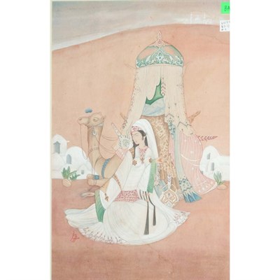 Lot 278 - Pakistani School Watercolor Possibly Abdur...