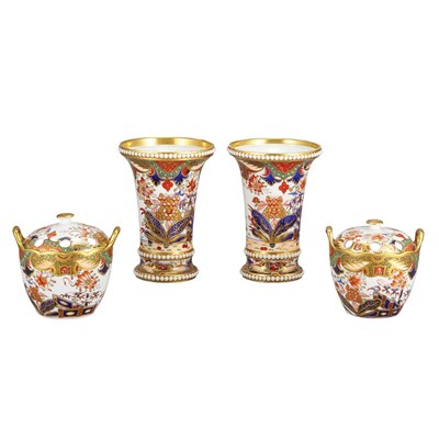Lot 283 - Pair of Spode Imari Porcelain Vases; Together...