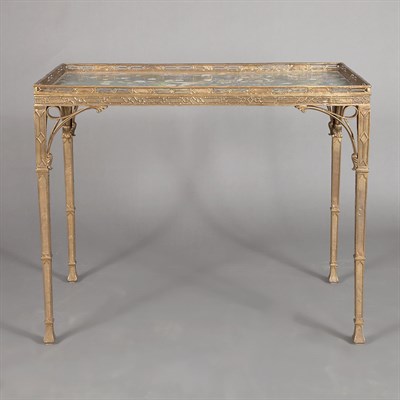 Lot 521 - Art Nouveau Style Porcelain Inset Gilt-Metal...