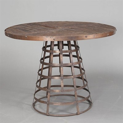 Lot 201 - Salvaged Wood and Iron Center Table Height 27...