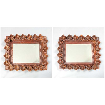 Lot 229 - Pair of Weathered Metal Floral Decorated...