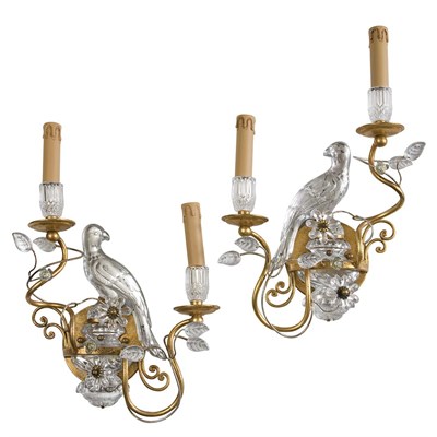 Lot 441 - Pair of French Style Gilt-Metal and Glass...