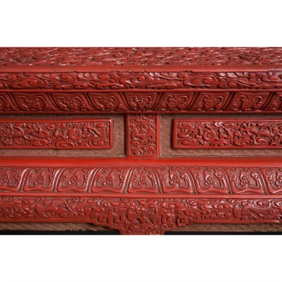 Lot 665 - Chinese Carved Lacquer Low Back Bed 19th...