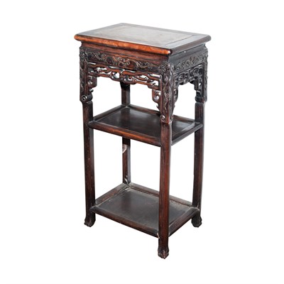 Lot 213 - Chinese Marble Top Hardwood Side Table Height...
