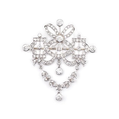 Lot 795 - Platinum and Diamond Brooch