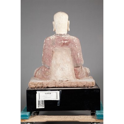 Lot 433 - Chinese Polychrome Painted Stucco Figure of...