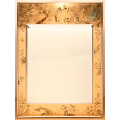 Lot 81 - Pair of Eglomise Japanesque Mirrors Height 42...