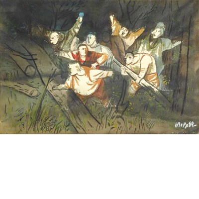 Lot 29 - William Gropper American, 1897-1977 Manhunt...