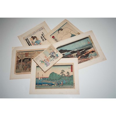 Lot 275 - Group of Sixteen Japanese Prints; Together...