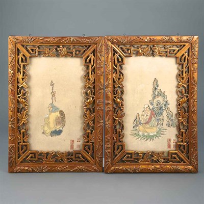 Lot 457 - Pair of Framed Chinese Watercolors