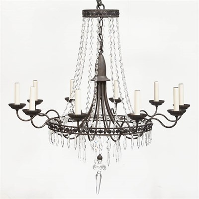 Lot 1409 - Regency Style Metal and Glass Ten-Light...