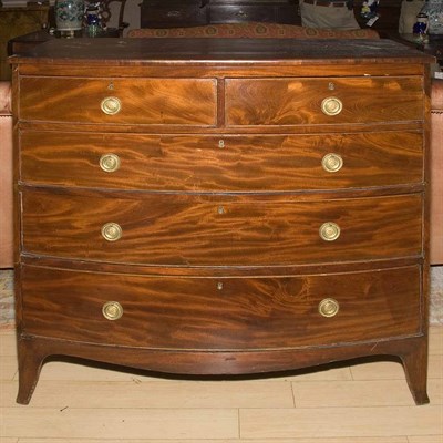 Lot 1440 - George III Mahogany Bow Front Chest of Drawers...
