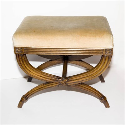 Lot 1446 - Louis XV Style Walnut Curule Stool Height 18...