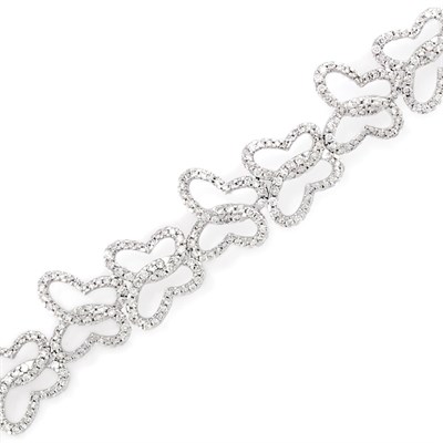 Lot 107 - White Gold and Diamond Bracelet
