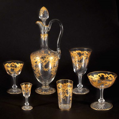 Lot 189 - Gilt Decorated Glass Stemware Service...