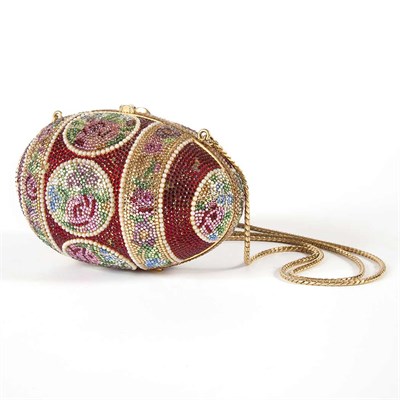 Lot 1617 - Judith Leiber Egg-Form Clutch with Strap