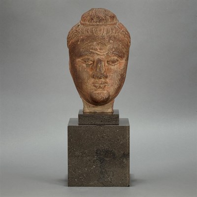 Lot 450 - Gandaran Red Sandstone Head of Buddha 12th...